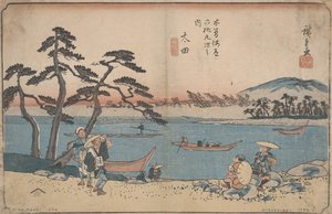 Nr. 52 'Ôta' fra serien 'The Sixty-nine Stations of the Kisokaidô Road', ca. 1835