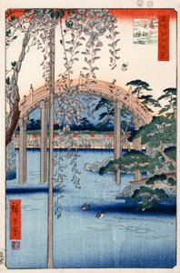 Nr. 57, Grounds of Kameido Tenjin Shrine (fra hundre berømte utsikter over Edo) av Utagawa Hiroshige