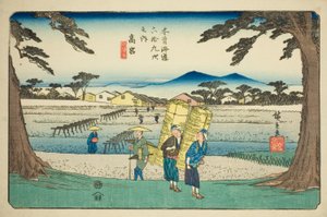 av. 65: Takamiya, fra serien "Shixty-nines of the kisokaido" av Utagawa Hiroshige