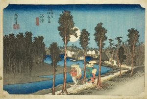 Numazu—Dusk (Numazu—tasogare zu), fra serien The Fifty-Three Stations of the Tōkaidō Road (Tōkaidō gojūsan tsugi no uchi) av Utagawa Hiroshige