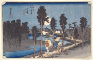 Numazu, Yellow Dusk fra serien Fifty-three Stations of the Tokaido av Utagawa Hiroshige