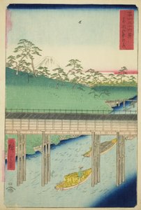Ochanomizu i den østlige hovedstaden (Toto Ochanomizu), fra serien "Thirty-six Views of Mount Fuji (Fuji sanjurokkei)" av Utagawa Hiroshige