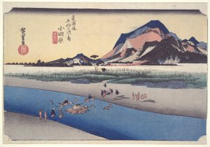 Odawara Ferry, fra serien Fifty-three Stations of the T?kaid? av Utagawa Hiroshige