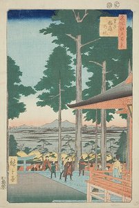 Oji Inari Shrine (Oji Inari no yashiro), nr. 18 fra serien quot;One Hundred Famous Views of Edo (Meisho Edo hyakkei)quot; av Utagawa Hiroshige