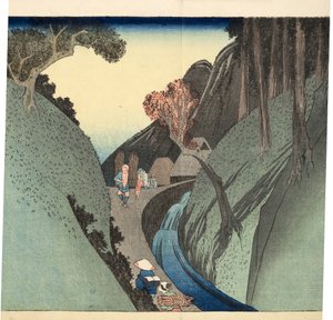 Okabe: Utsu-fjellet, ca. 1832-33 (treblokk)