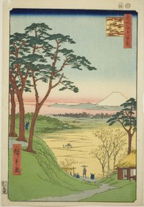 Old Man#39;s Teahouse, Meguro (Meguro Jijigachaya), fra serien quot;One Hundred Famous Views of Edo (Meisho Edo hyakkei)quot; av Utagawa Hiroshige