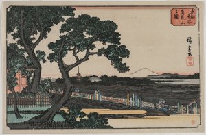 Bilde av Matsuchiyama, fra serien Famous Places in the Eastern Capital av Utagawa Hiroshige