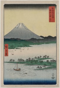 Pine Groves of Miho i Suruga, fra serien Thirty-six Views of Mount Fuji, 1858. av Utagawa Hiroshige