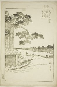 Pine f Sutto s Plan d Umaya, Asakusa River (Asakusa River forsvar furuhester og sult), One Hundred Views of Edo)" av Utagawa Hiroshige