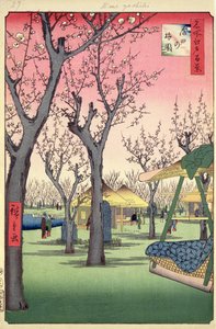 Plommehage, Kamata, fra hundre kjente utsikter over Edo, februar 1857 (fargetrykk av treblokk) av Utagawa Hiroshige