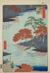 Precincts of the Akiba Shrine, Ukeji (Ukeji Akiba no keidai), nr.91 fra serien quot;One Hundred Famous Views of Edo (Meisho Edo hyakkei)quot; av Utagawa Hiroshige