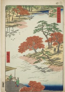 Precincts of Akiba Shline, på mottakstidspunktet (precincts of Akiba på mottakstidspunktet), fra seriens "Ridge dre d fa net views of Edo (Hundre berømte severdigheter i Edo)" av Utagawa Hiroshige