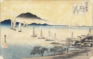 Returnerende seil ved Yabase, ca. 1834