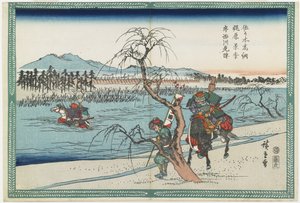 Sasaki Takastuna og Kajiwara Kagetoki konkurrerer om å ta ledelsen over Uji-elven, 1834-1839