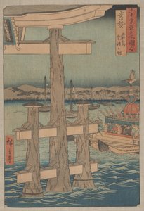 Scene ved Itsukushima-helligdommen, Aki-provinsen