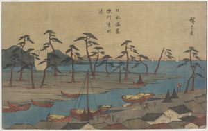 Shimizu havn i Suruga-provinsen, ca. 1840-1843