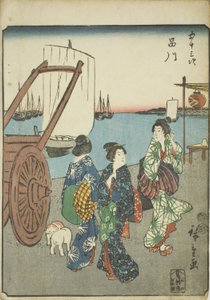 Shinagawa, fra seriens "fifty-three S tachi-lyd "of te urbanity" (Goshuyama neste) ) av Utagawa Hiroshige