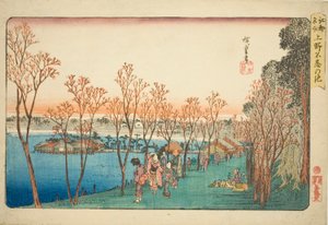 Shinobazu Pond at Ueno (Shinobazu Pond), fra Teseries av Utagawa Hiroshige
