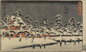 Snøutsikt over Zo_jo_ji-tempelet i Shiba, 1847-1852