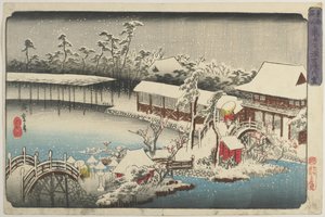 Snø ved helligdommen til Kameido Tenman, 1832-1834
