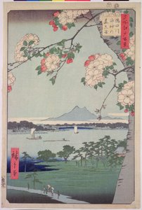 Suigin Grove og Masaki, ved Sumida-elven, fra "One Hundred Famous Views of Edo (Tokyo)", 1856