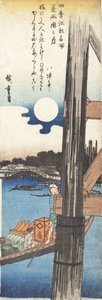 Sommer: Mond an der Ryōgoku-Brücke av Utagawa Hiroshige