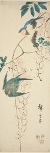Svaler og blåregn av Utagawa Hiroshige