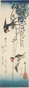 Svaler og blåregn av Utagawa Hiroshige