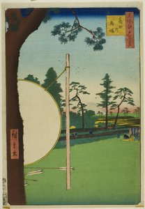 Takata ridebane (Takata no baba), fra serien «Hundre berømte utsikter over Edo (Meisho Edo hyakkei)» av Utagawa Hiroshige