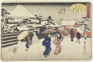 Tamata bak helligdommen ved Kameido, ca. 1835-1842