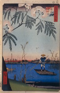 Ayase-elven og Kanegafuchi hundre kjente utsikter over Edo, 1856-1858 av Utagawa Hiroshige