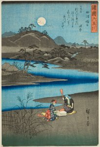 Kinuta Jewel River i Settsu Province (Settsu Kinuta), fra serien "Six Jewel Rivers in the Various Provinces (Shokoku Mu Tamagawa)" av Utagawa Hiroshige