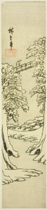Monkey Bridge om vinteren av Utagawa Hiroshige