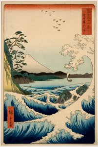 The Sea at Satta, Suruga Province, fra serien Thirty-six Views of Mount Fuji av Utagawa Hiroshige
