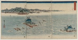 The Whirlpools of Awa, 1857. av Utagawa Hiroshige