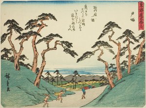 Totsuka, fra seriens "fifty-three S tachi sounds of the urbanity (urbanitet ved siden av hovedfjellet)," Tillatt urban grad) av Utagawa Hiroshige