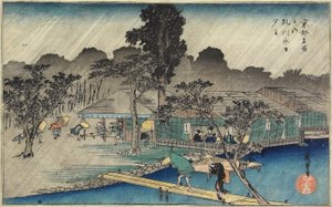 Twilight Shower ved Tadasu Bank, ca. 1834