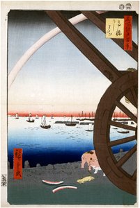 Ushimachi, Takanawa hundre kjente utsikter over Edo, 1856-1858. av Utagawa Hiroshige