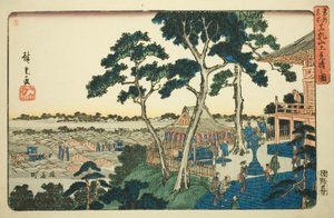 Utsikt fra toppen av Matsuchi Hill (Matsuchiyama ue miharashi no zu), fra serien "Famous Places in the Eastern Capital (Toto meisho)" av Utagawa Hiroshige