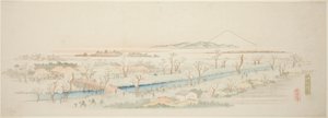 Utsikt over Koganei (Koganei no kei), fra en serie uten navn med kjente utsikter over Edo-forstedene av Utagawa Hiroshige