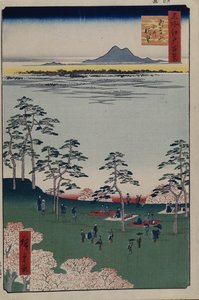 Utsikt mot nord fra Asukayama hundre kjente utsikter over Edo, 1856-1858 av Utagawa Hiroshige
