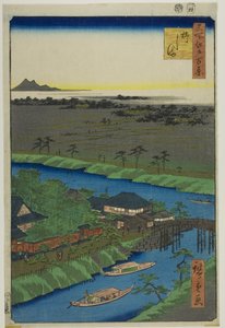 Yanagashima, fra serien «Hundre berømte utsikter over Edo (Meisho Edo hyakkei)» av Utagawa Hiroshige