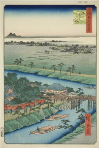 Yanagishima, fra seriens "Ridge dre d fa net s view of Edo (One Hundred Famous Views of Edo)" av Utagawa Hiroshige