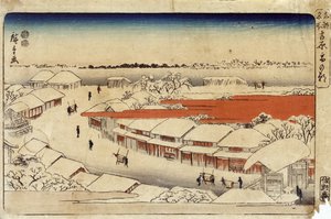 Yoshiwara Yuki no Asa, 1850 (fargetresnitt) (fargetresnitt)
