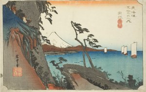 Yui: Satta Peak (Yui, Satta mine), fra serien "Fifty-three Stations of the Tokaido Road (Tokaido gojusan tsugi no uchi)," også kjent som Hoeido Tokaido av Utagawa Hiroshige