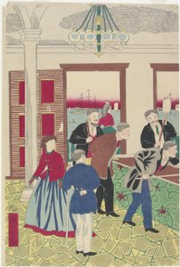 Utlendinger ved Billiard Game, slutten av 1800-tallet