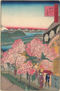 Inngang til Gankiro Tea House i Miyozaki-distriktet, Yokohama, Bushu, 3. måned, 1859.