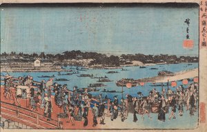 Fyrverkeri på Ryogoku av Utagawa II Hiroshige