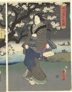 Kveldstur langs elva av Utagawa Kunisada (I)