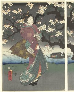 Kveldstur langs elva av Utagawa Kunisada (I)